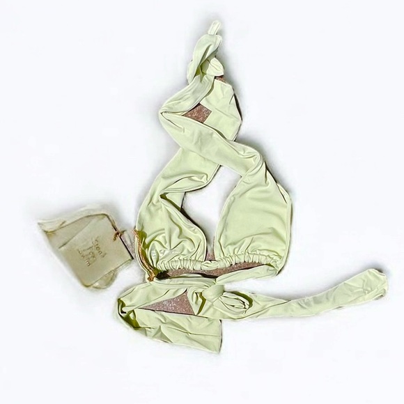 🌻NEW w.tags REVOLVE Stone Fox Swim Aloe Wash Rico Halter Top Size XS & Medium - Picture 2 of 10